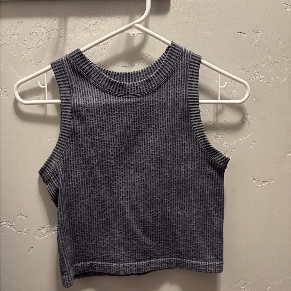 Aura Navy Ribbed Tank Top